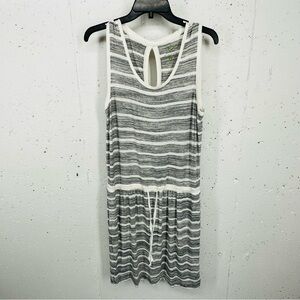 Dakini size Medium White & Gray Drawstring Waist Sleeveless Dress